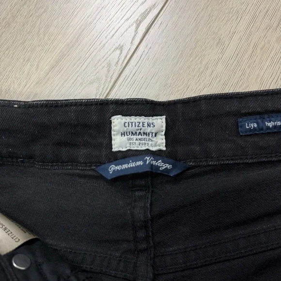 Citizens of Humanity Liya High Rise Crop Jeans Washed Black Size 24 - Picture 6 of 13